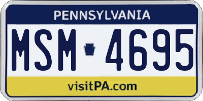 PA license plate MSM4695