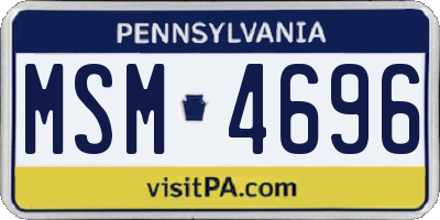 PA license plate MSM4696