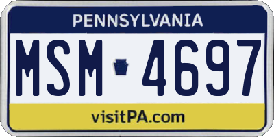 PA license plate MSM4697