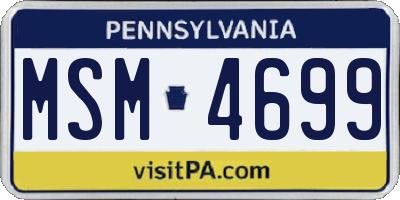 PA license plate MSM4699