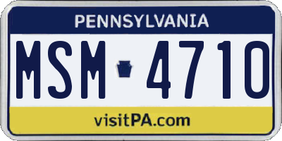 PA license plate MSM4710