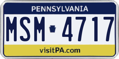PA license plate MSM4717