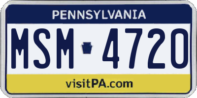 PA license plate MSM4720