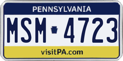 PA license plate MSM4723