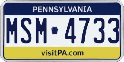 PA license plate MSM4733