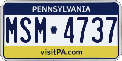 PA license plate MSM4737
