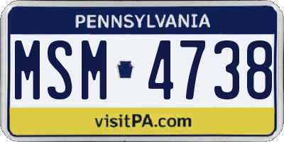 PA license plate MSM4738