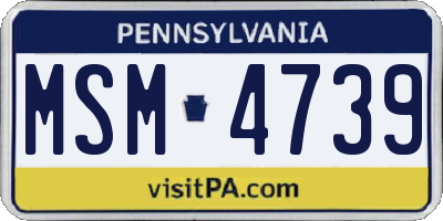 PA license plate MSM4739