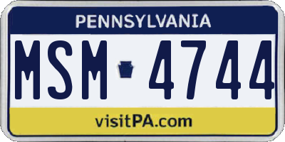 PA license plate MSM4744