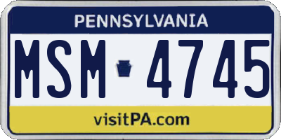 PA license plate MSM4745