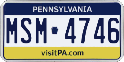 PA license plate MSM4746