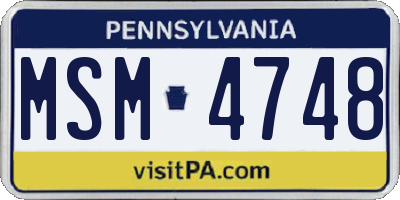 PA license plate MSM4748
