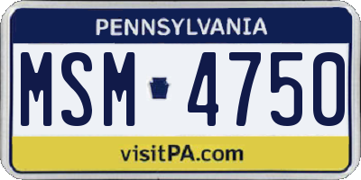 PA license plate MSM4750