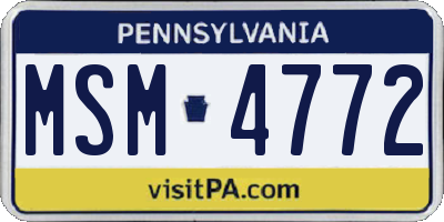 PA license plate MSM4772