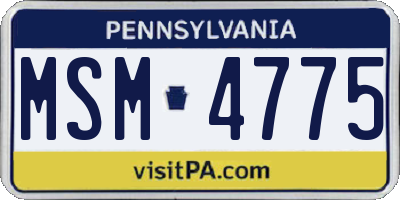 PA license plate MSM4775