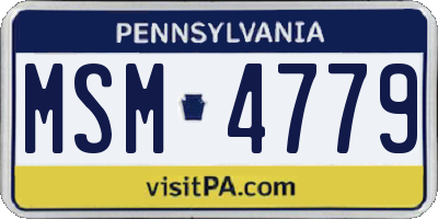PA license plate MSM4779