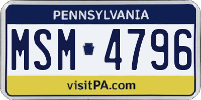 PA license plate MSM4796