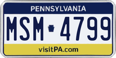 PA license plate MSM4799
