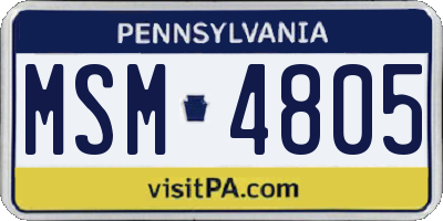 PA license plate MSM4805