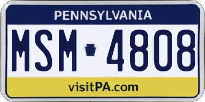 PA license plate MSM4808