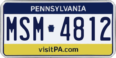 PA license plate MSM4812