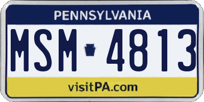PA license plate MSM4813