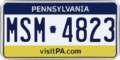 PA license plate MSM4823