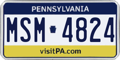 PA license plate MSM4824