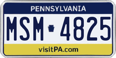 PA license plate MSM4825