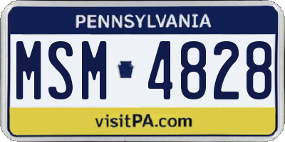 PA license plate MSM4828