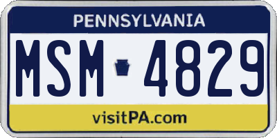 PA license plate MSM4829