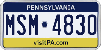 PA license plate MSM4830