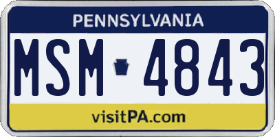 PA license plate MSM4843