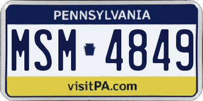 PA license plate MSM4849
