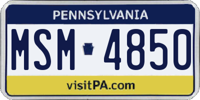 PA license plate MSM4850