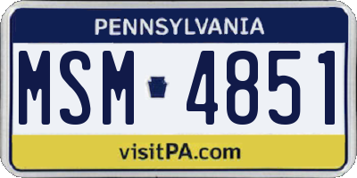 PA license plate MSM4851