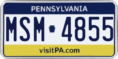 PA license plate MSM4855