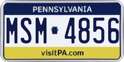 PA license plate MSM4856