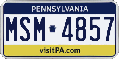 PA license plate MSM4857