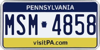 PA license plate MSM4858