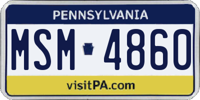 PA license plate MSM4860