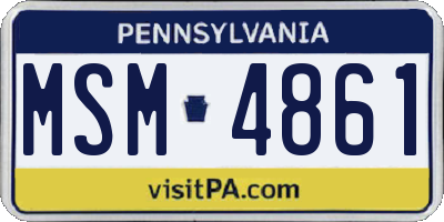 PA license plate MSM4861