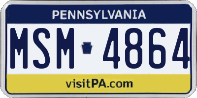 PA license plate MSM4864