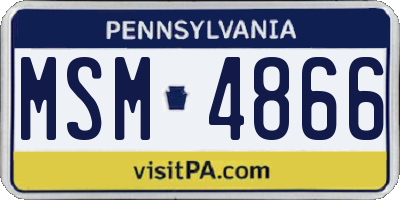 PA license plate MSM4866