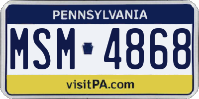 PA license plate MSM4868