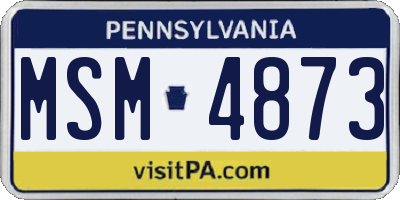 PA license plate MSM4873