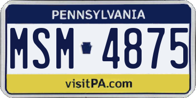 PA license plate MSM4875