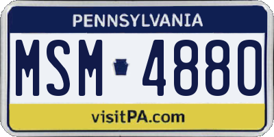 PA license plate MSM4880