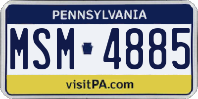 PA license plate MSM4885
