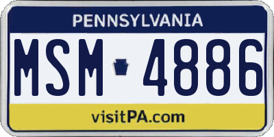 PA license plate MSM4886